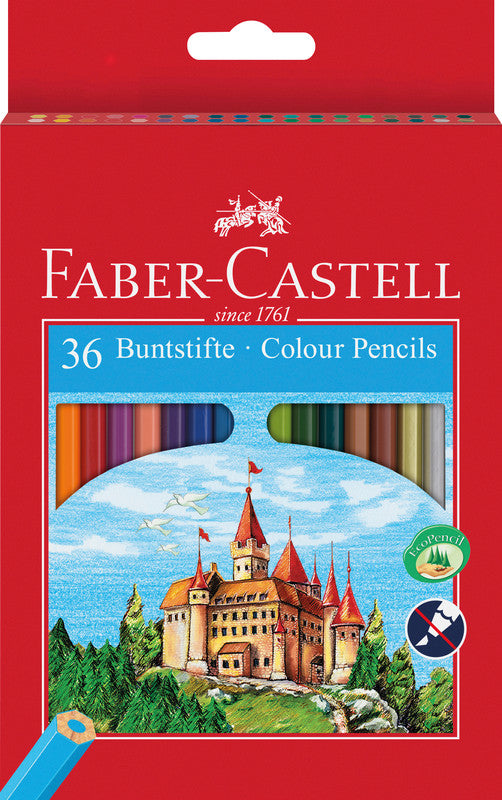 Faber-Castell Buntstifte – 36 Farben, im Kartonetui, Ø 2,8 mm, sechskantig, FSC