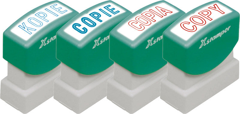 X-stamper Motivstempel – Motiv: Bezahlt, selbstfärbend, Kunststoff, 13 × 42 mm, Italienisch, Rot