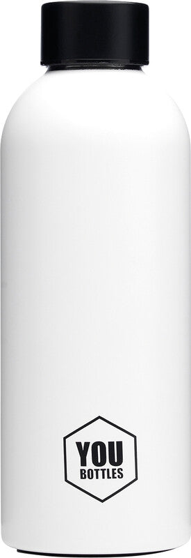 Youbottles Trinkflasche Dual – 5 dl – Edelstahl, isoliert, Schraubverschluss – Monochrome Weiss