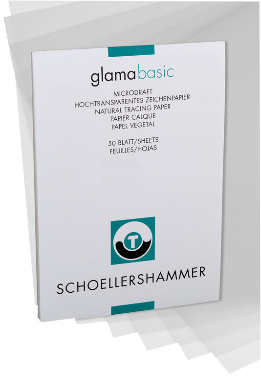 Schoellershammer Transparentpapier – A4, 70-75 g/m², weiss transparent, 50 Bogen