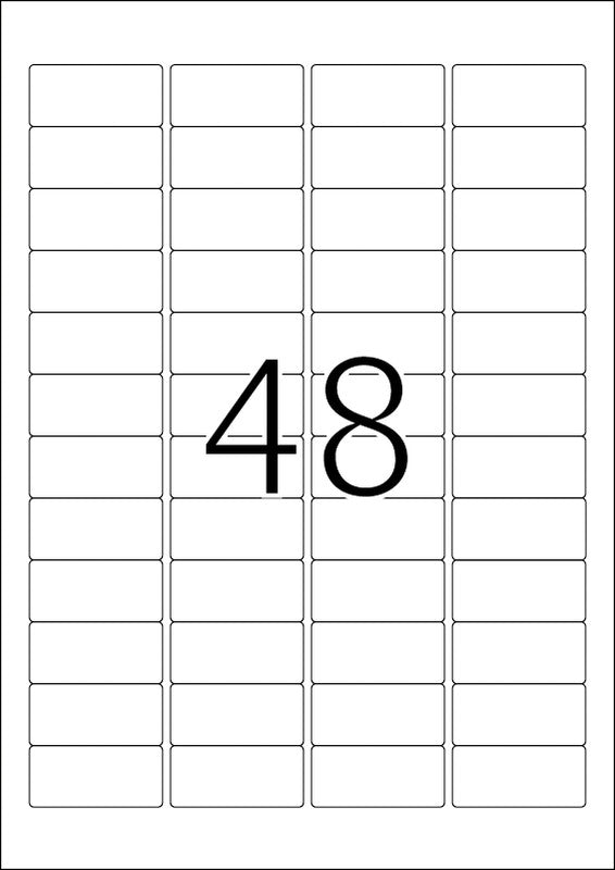 HERMA Etiketten (A4-Bogen), 46 mm × 21 mm, weiss, Papier, extra stark, 25 Blatt