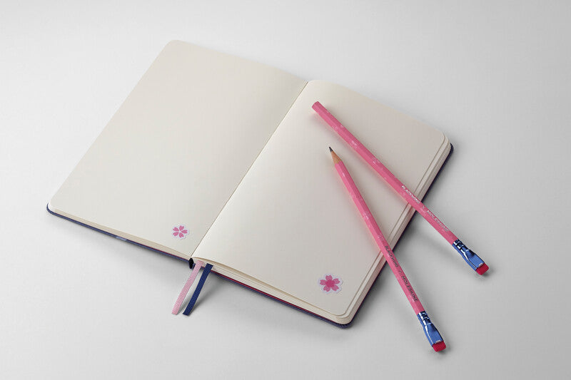 Moleskine Notizbuch Limited Edition Sakura, sortiert, Leimbindung, Hardcover, 176 Seiten, 100 g/m² – blau
