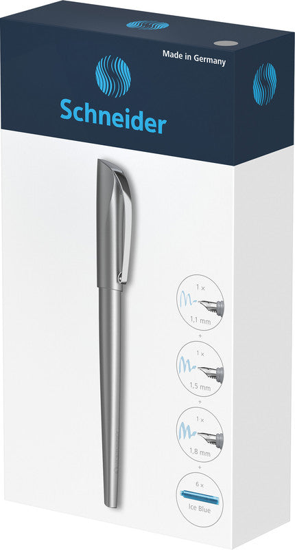 Schneider Schreibgeräte Schneider Callissima Kalligrafie Set – 1,1/1,5/1,8 mm – für Rechts- & Linkshänder – Anthrazit – Patronen