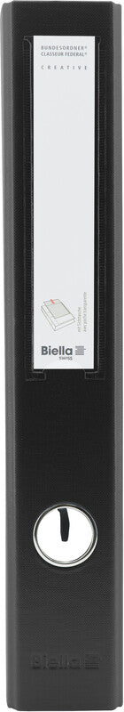 Biella Ordner Creative – A4 Hochformat – 2-Ring Hebelmechanik, 40 mm Rücken – Schwarz, mit Sichttasche, FSC
