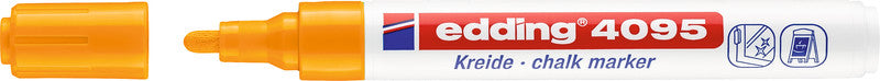 Edding Kreidemarker 4095 – Rund, 2–3 mm – 5er-Set, Farben sortiert (weiss×2, neongelb, …)