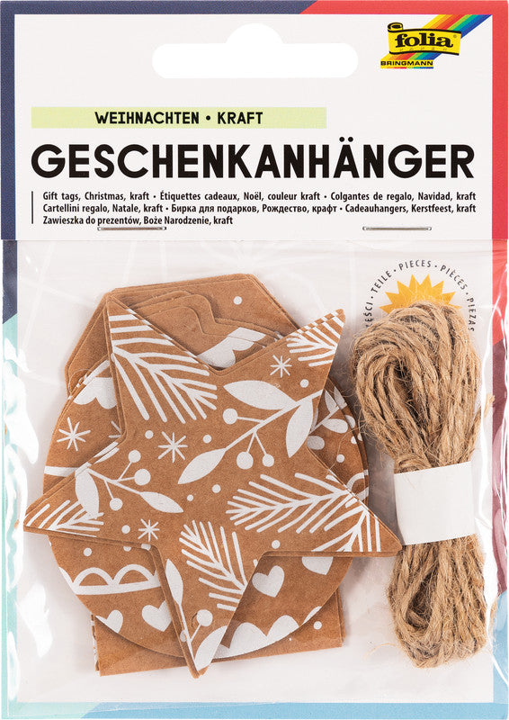 Folia Geschenketiketten – Weihnachten – 12 Etiketten – Karton – Bogen 135 × 100 mm