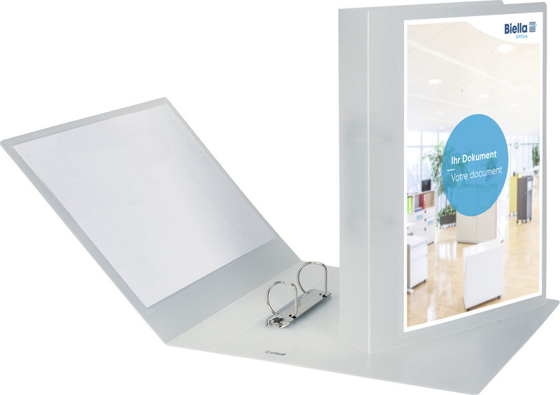 Biella Zeigebuch Creative #2 – A4 Hochformat – 2-Ring Bügelmechanik, Ø 30 mm – Transparent, mit Sichttasche