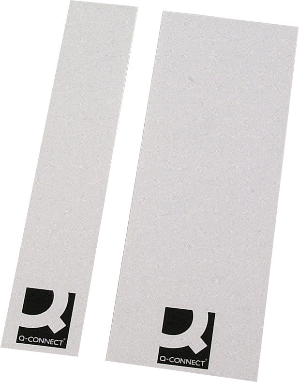 Q-connect Ordner-Rückenschilder 27 × 145 mm – für 40 mm Rücken – 25er-Pack – Weiss, blickdicht