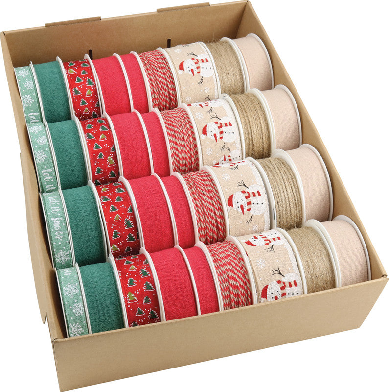 Präsent Geschenkband – New Life Christmas (Weihnachten) – Leinen, sortiert