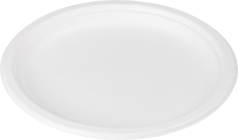 Noname Teller Bagasse – Ø 23 cm, weiss, 50 Stück