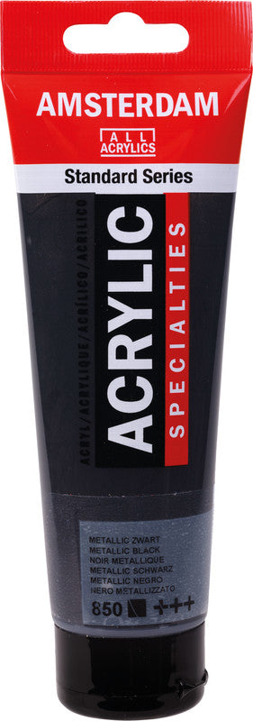 Royal Talens Amsterdam – Acrylic Standard – Acrylfarbe – Schwarz Metallic, 120 ml