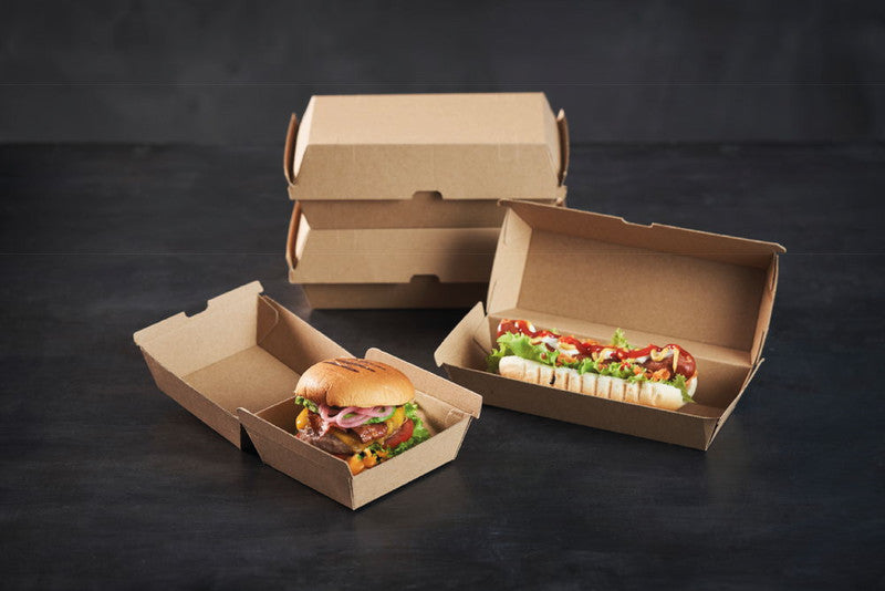 Duni Take-away-Box Karton – 1100 ml, 205 × 79 × 107 mm, braun, 45 Stück