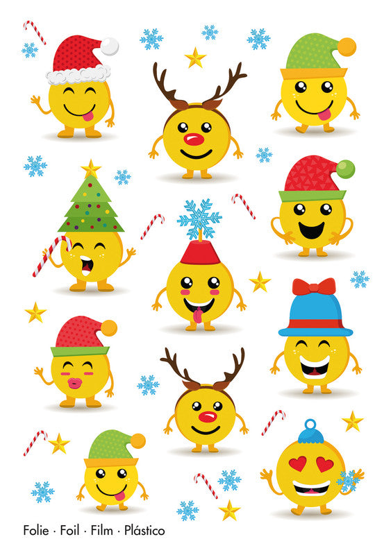 HERMA Schmucketiketten – Weihnachtsemojis – 11 Stück – permanent
