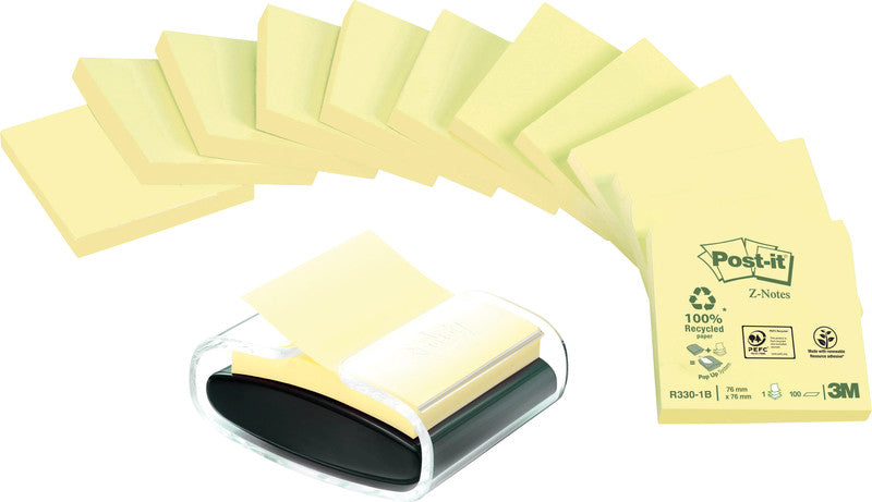 Post-It Stiftschlaufe – Kunststoff, Schwarz/Transparent, 76 × 76 mm