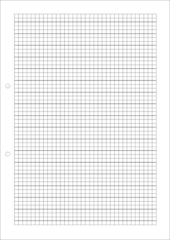 Natura line Notizbuch-Einlagen A4, liniert 5 mm, mit Rand, 2-fach gelocht, 90 g/m² – 500 Blatt
