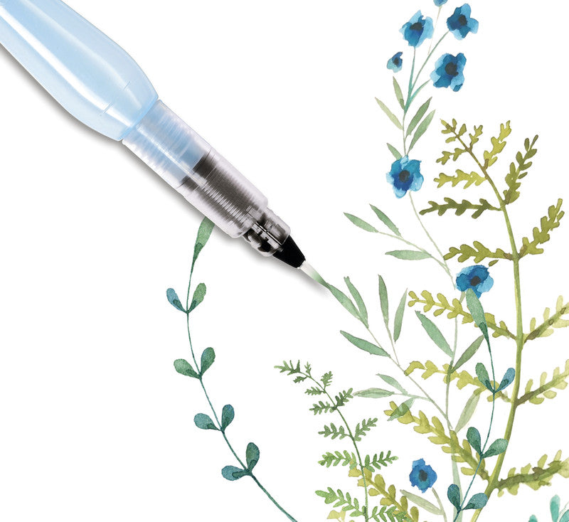 Pentel Wassertankpinsel – Blau, Kunststoff, Länge 155 mm, 1er-Pack, Nylonspitze, Füllmenge 10 ml