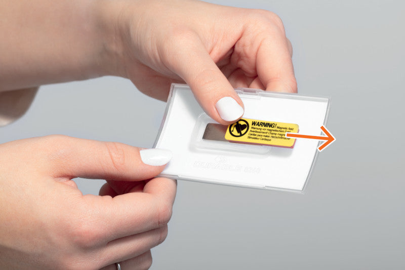 Durable Namensschild – 90 × 54 mm, Kunststoff, transparent, mit Magnet – 10 Stück