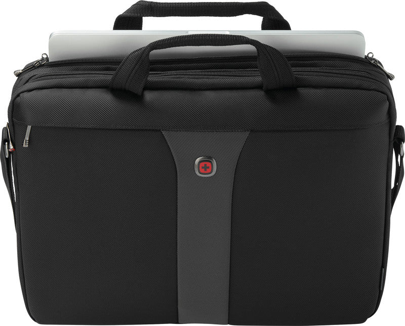 Wenger/SwissGear Wenger Legacy Notebook-Tasche – 12 l, Aufsteckfunktion, Stoßschutz, Polyester, Schwarz/Grau