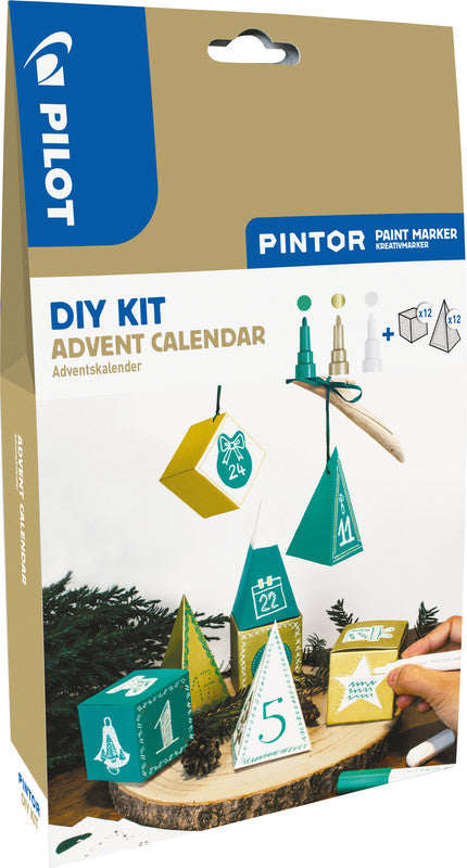 Pilot Adventskalender-Set – 3 Pigmentmarker – 60 × 535 × 100 mm