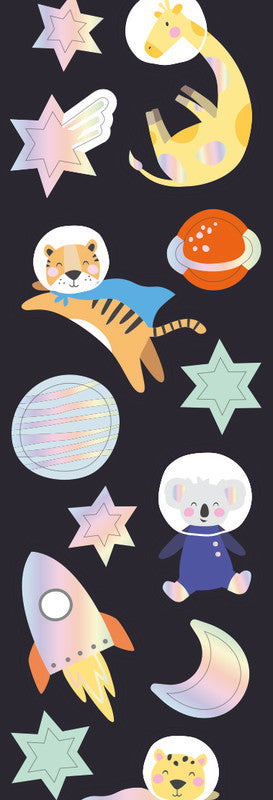 Folia Stickerrolle, Space Safari – 10,5 cm × 4 m – sortiert