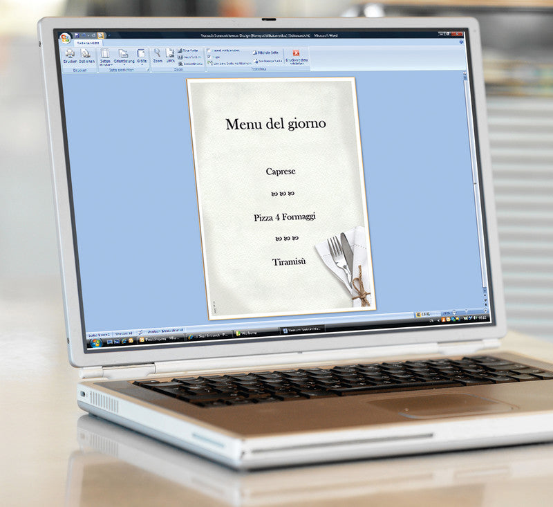 Sigel Designpapier Menü Speisen – A4, 90 g/m², 50 Blatt