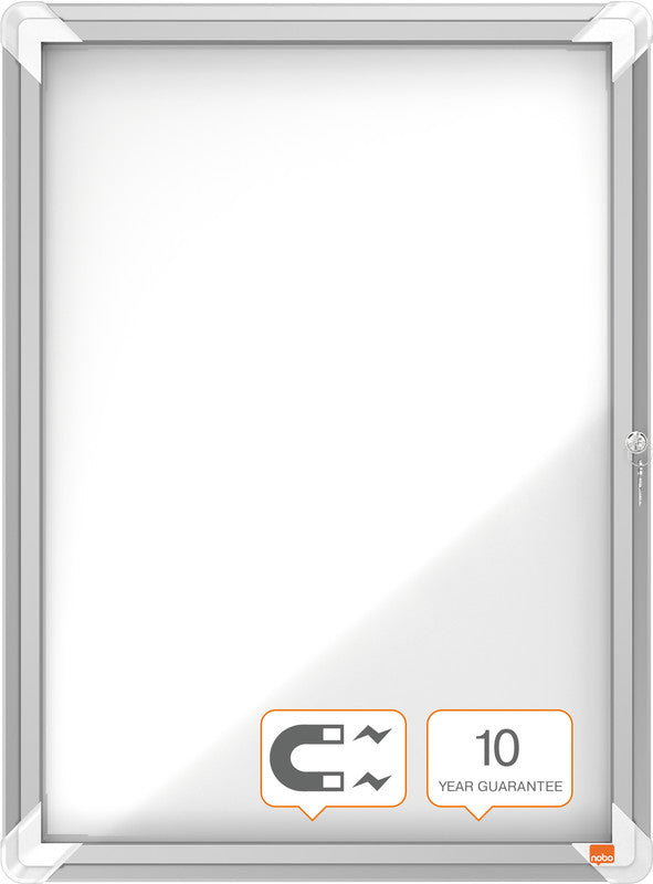 Nobo Schaukasten, 4 × A4 – Aluminium, abschliessbar, magnethaftend, 49,4 × 66,8 × 4,3 cm