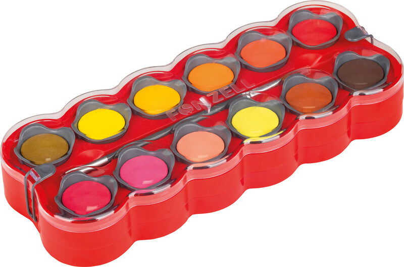 Fonzell Deckfarbkasten – 24 Farben, sortiert, mit Pinsel