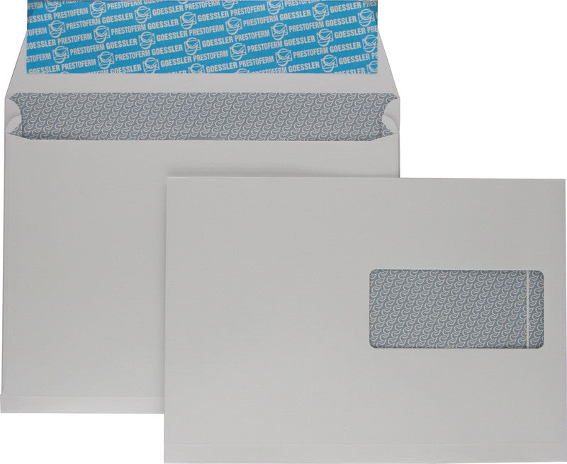 Goessler Couvert C5, Fenster rechts, Haftklebung, weiss, 120 g/m², mit Innendruck – 250 Stk.