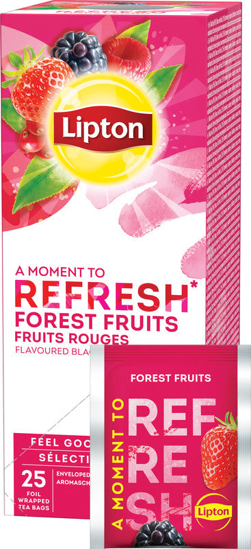Lipton Waldfrüchte – Teebeutel, Schwarztee – 25 Beutel