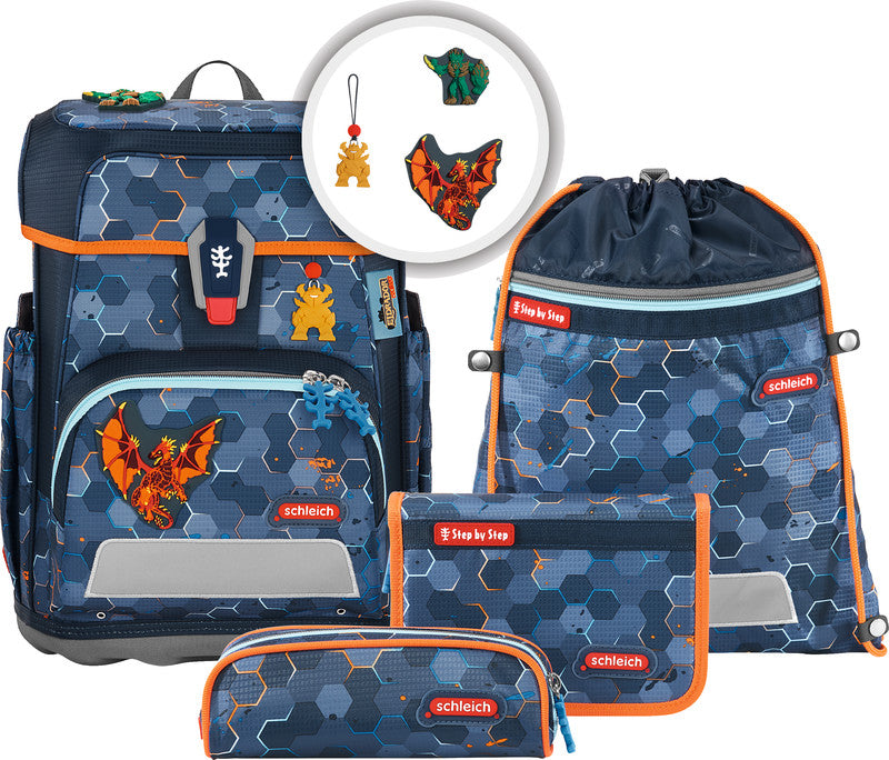 Step by Step Schulrucksack-Set – 5-teilig – Lava Dragon