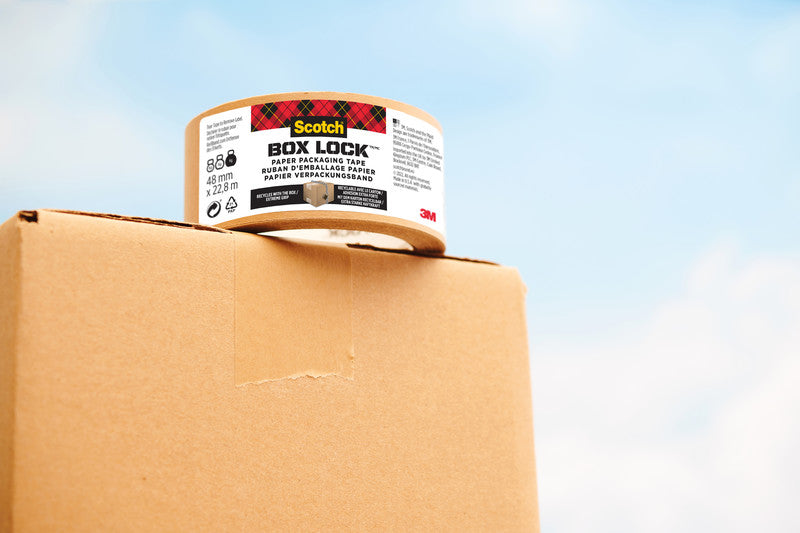 Scotch Papier-Verpackungsband Box Lock – 48 mm × 22,8 m, braun, eco:plus