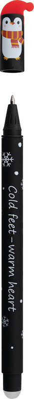 Eberhard Faber Animal Erase it Winter Gelschreiber – blau, 0,7 mm, radierbar, Kappe, nachfüllbar