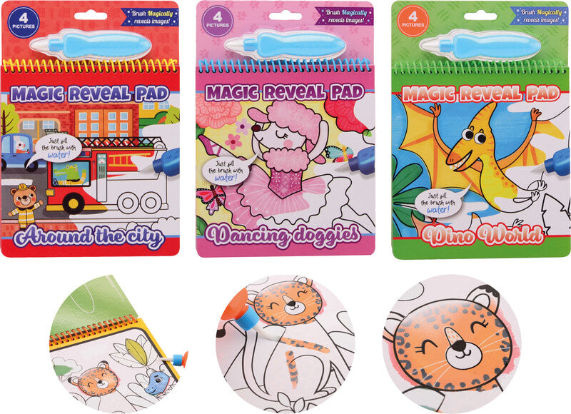 Noname Sombo – Malbuch Magic Reveal Pad – 3 Motive – ab 3 Jahren – 4 Seiten