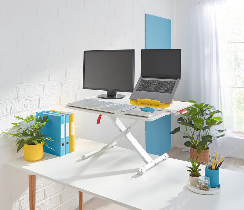 Leitz Stehtisch – 42 × 80 × 7,2-38 cm – grau – höhenverstellbar