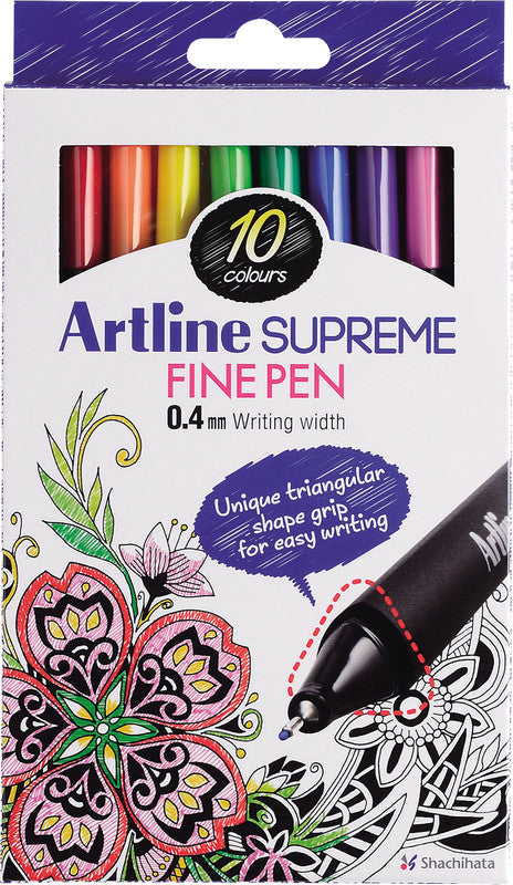 Artline Fineliner – 10er-Set 0,4 mm – 10 Farben – sortiert
