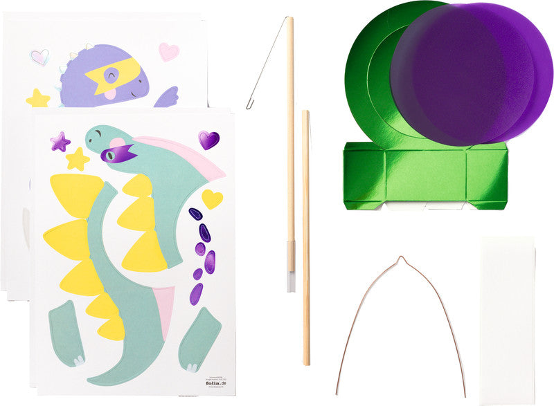 Folia Bastelset Laterne Superhero Dinos – 2 Bogen Transparentpapier – 230 × 330 mm