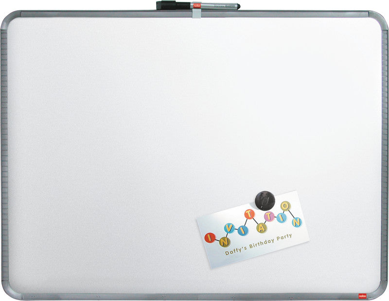 Nobo Whiteboard – 58 × 43 cm, magnetisch, Kunststoffrahmen, silber, Wandmontage