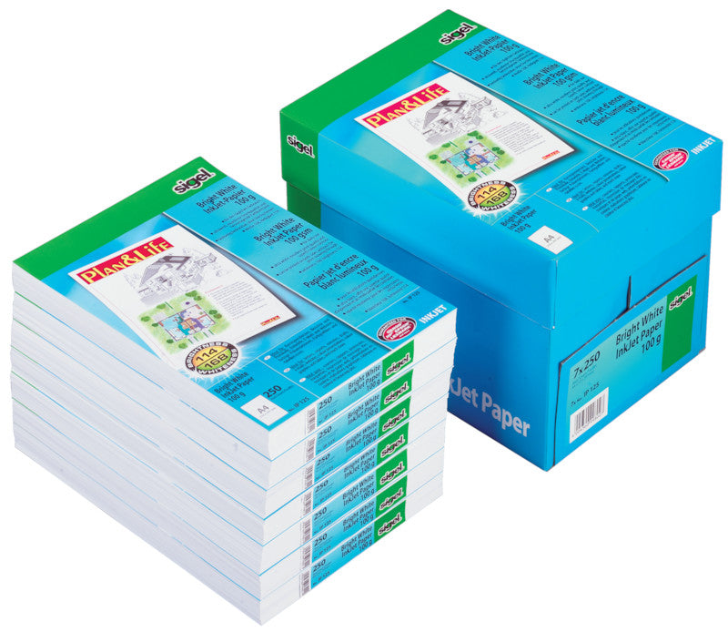 Sigel Inkjetpapier – A4, 100 g/m², Weiss – für Inkjet – FSC – 250 Blatt