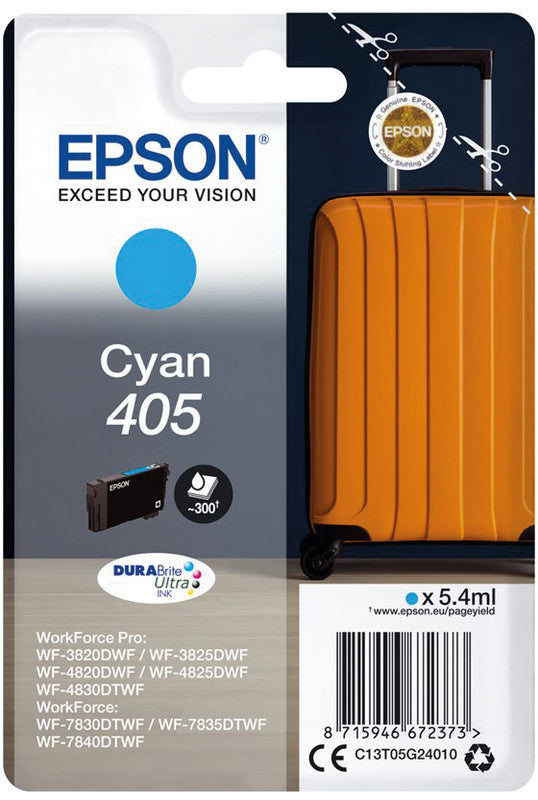 Epson Tintenpatrone 405, cyan, 5,4 ml
