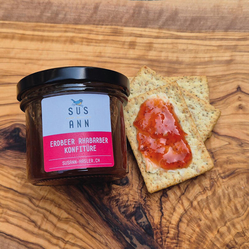 Sus ann Konfitüre Erdbeer-Rhabarber – 100 g