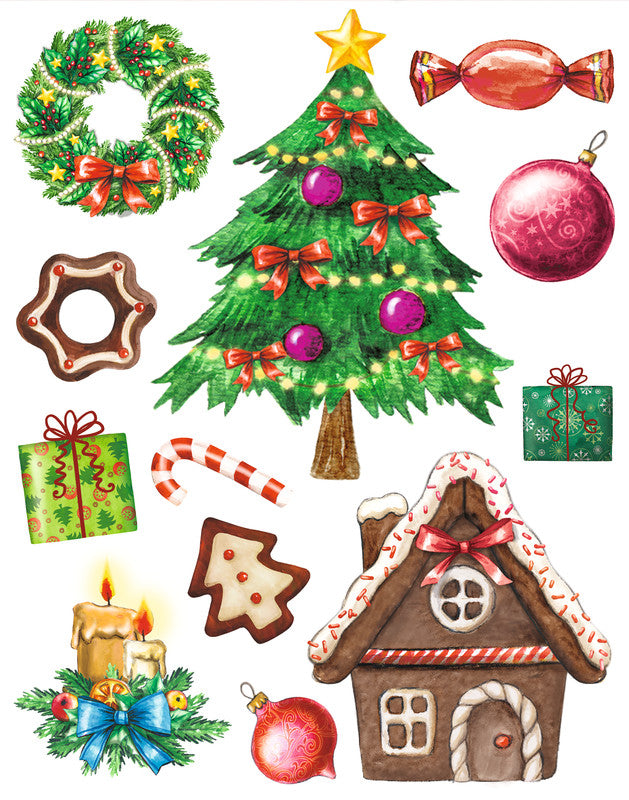 HERMA Fliesensticker Weihnachtszeit, sortiert, 21 × 29,7 cm, wiederablösbar, 1 Blatt
