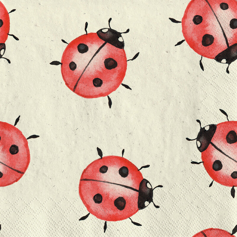 Fasana Servietten Happy Ladybugs – 24 × 24 cm – 2-lagig, Tissue – 20 Stk., FSC