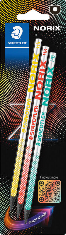Staedtler Norix 181 Upcycling Bleistift, HB, Mine Ø 2 mm, farbig sortiert – 3er-Set