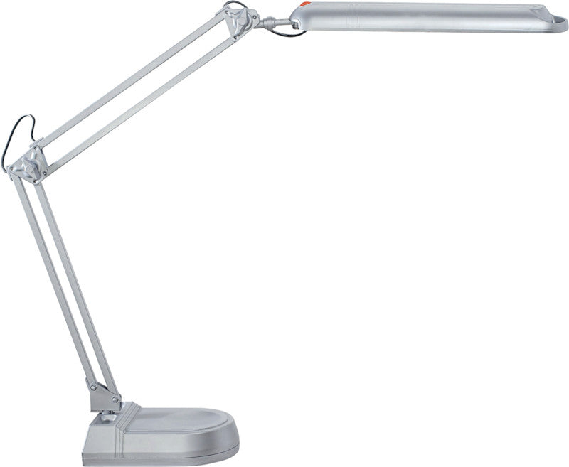 MAUL LED-Tischleuchte – dreh- und neigbar, Schalter am Kopf – 5800 K – 400 lm 9 W – silber Kunststoff