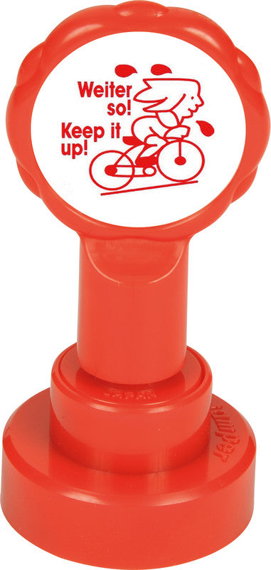 X-stamper Lehrerstempel-Set – Motiv: Weiter so, selbstfärbend, Kunststoff, Ø 22 mm, Deutsch