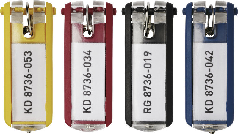 Durable Schlüsselschild Key Clip – gelb, Kunststoff, B 24 × H 68 × T 15 mm, 6 Stk. – für Key Box Code 36