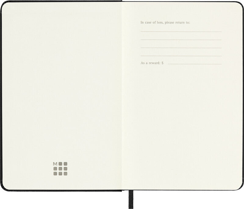 Moleskine Schüleragenda – 1 Woche/2 Seiten, gebunden, 9 × 14 cm, 18 Monate Juli–Dezember, Englisch, Schwarz, FSC
