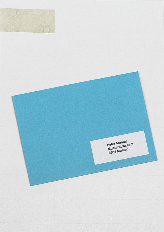 Q-CONNECT Bogenetiketten, 70 mm × 30 mm, weiss, Papier, permanent, 2700 Etiketten (100 Blatt)