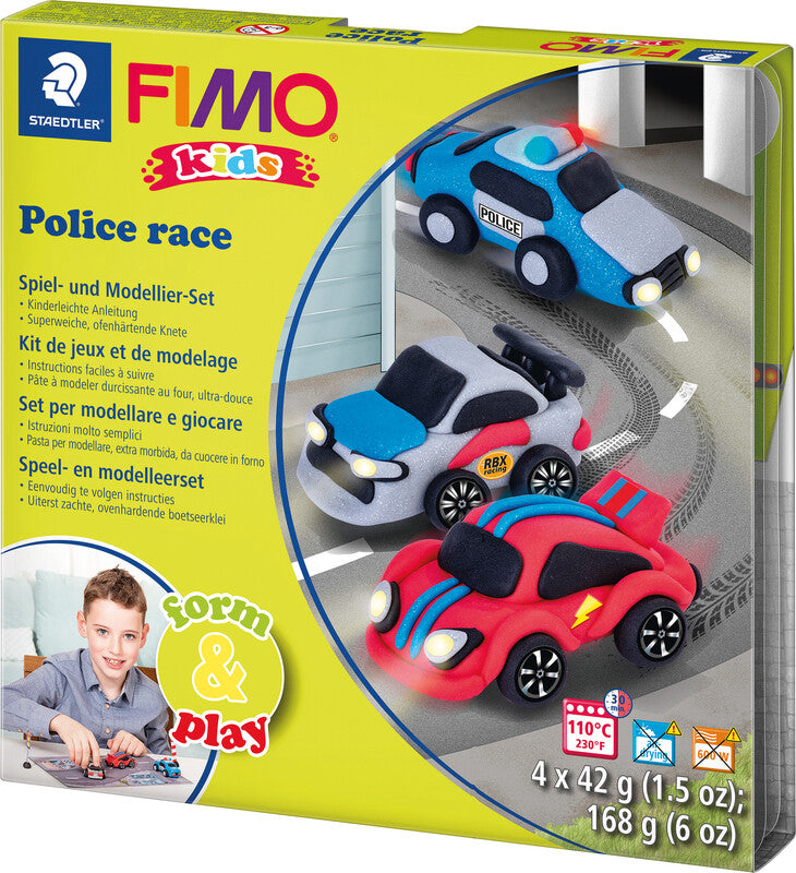 Staedtler Modelliermasse-Set Police Race – 4 Blöcke
