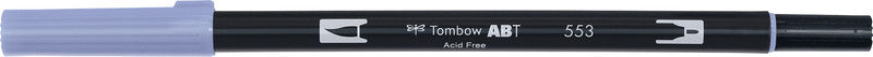 Tombow Dual Brush Pen – Nebellila, Kunststoff, wasservermalbar, Feinspitze 0,3 mm, Pinselspitze 3–10 mm